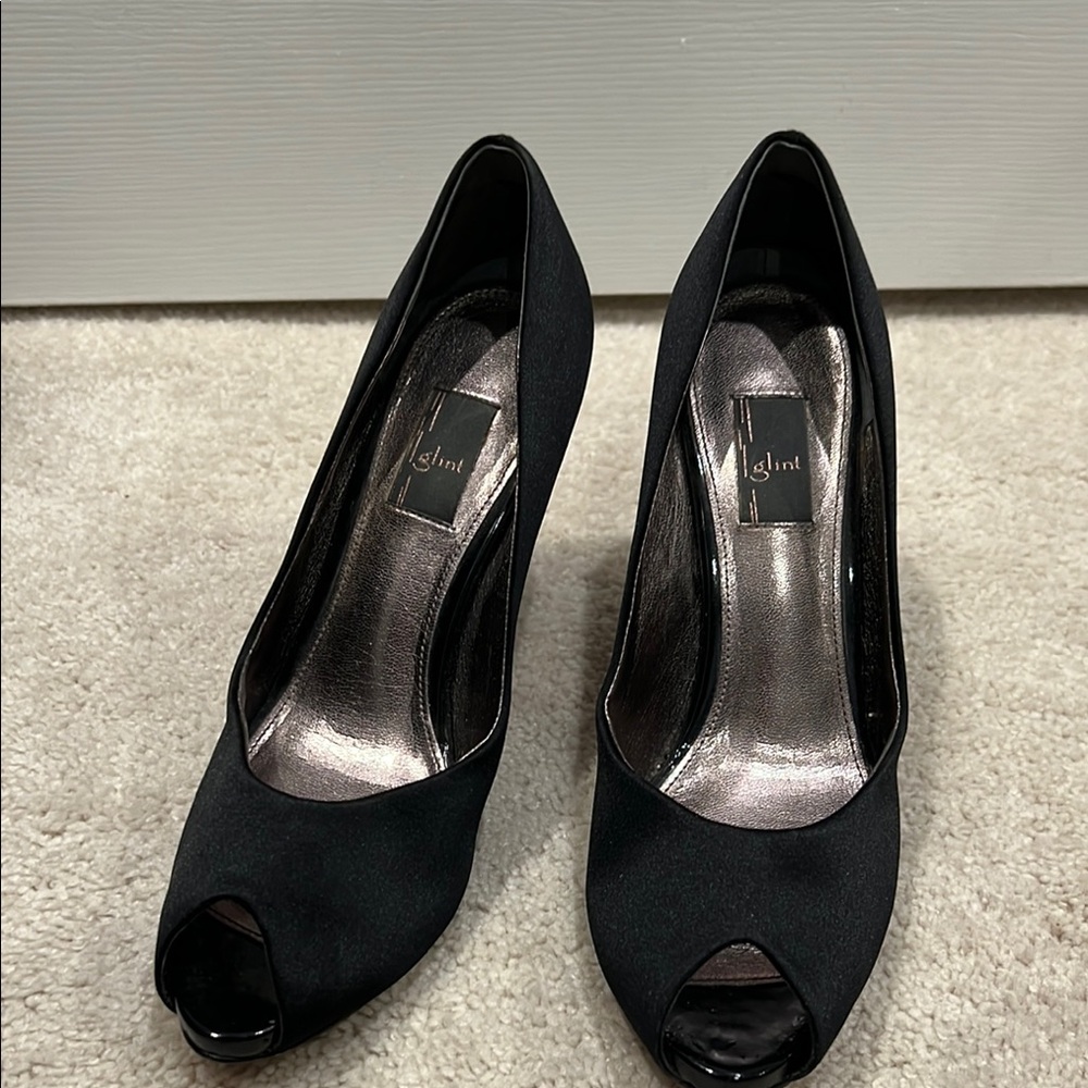 Elegant Black Peep-Toe Heels